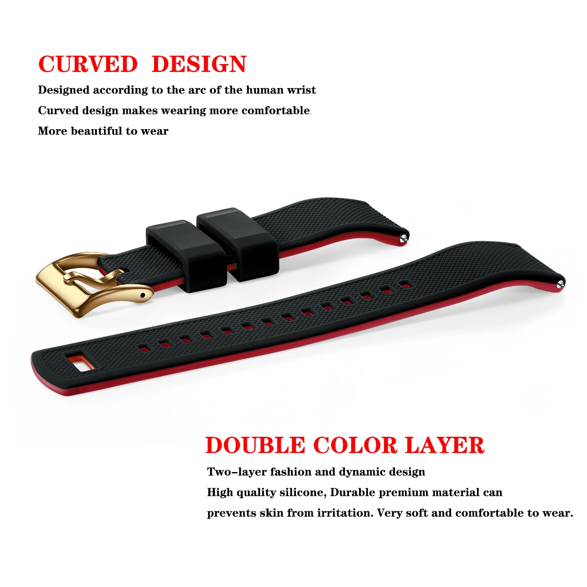 Quick Release Rubber Watch Strap Silicone Watch Band 18mm 20mm 22mm Huawei ,Samsung Galaxy, Garmin, Watch Replacement Watchband