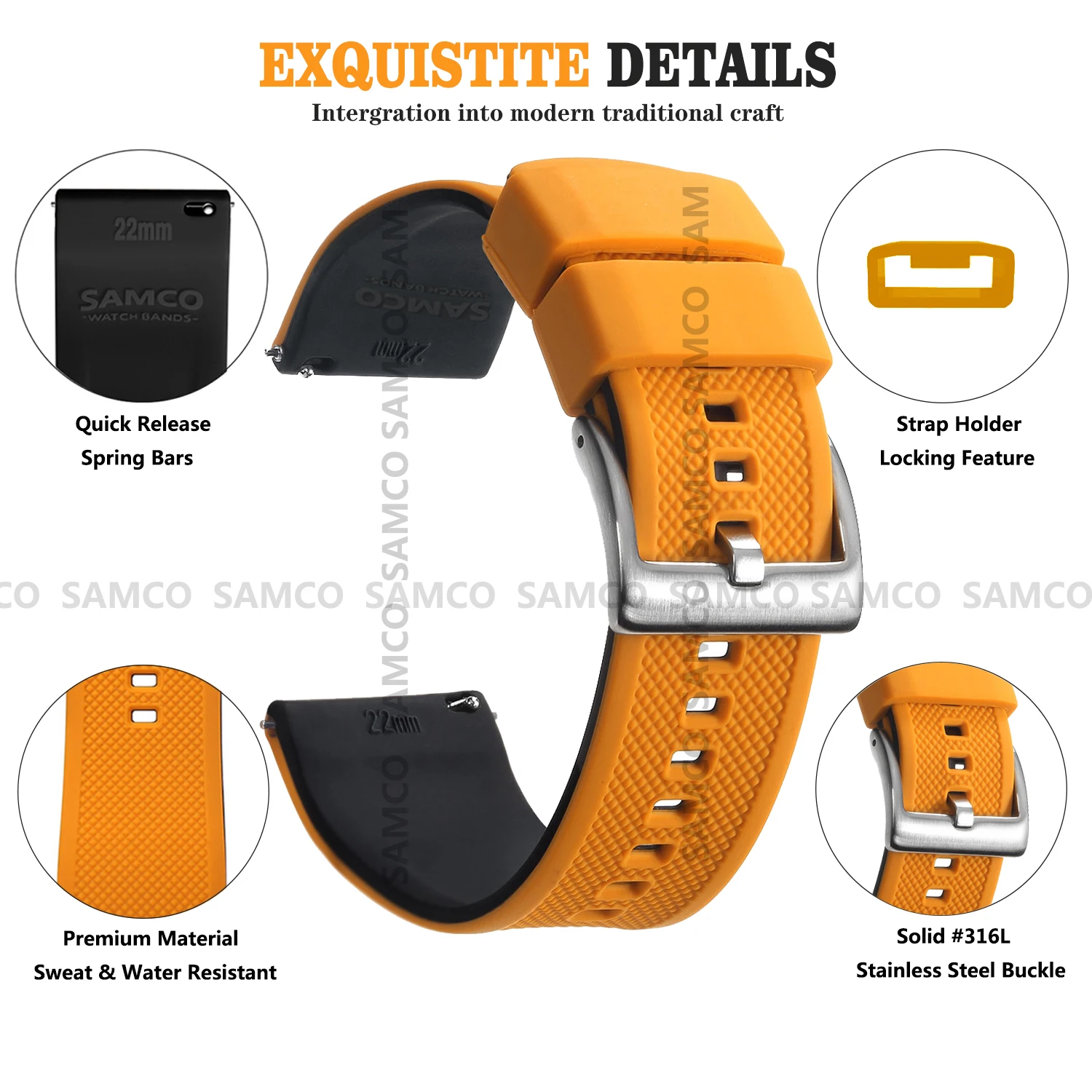 Quick Release Rubber Watch Strap Silicone Watch Band 18mm 20mm 22mm Huawei ,Samsung Galaxy, Garmin, Watch Replacement Watchband