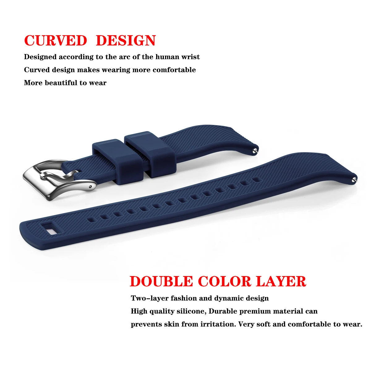Quick Release Rubber Watch Strap Silicone Watch Band 18mm 20mm 22mm Huawei ,Samsung Galaxy, Garmin, Watch Replacement Watchband