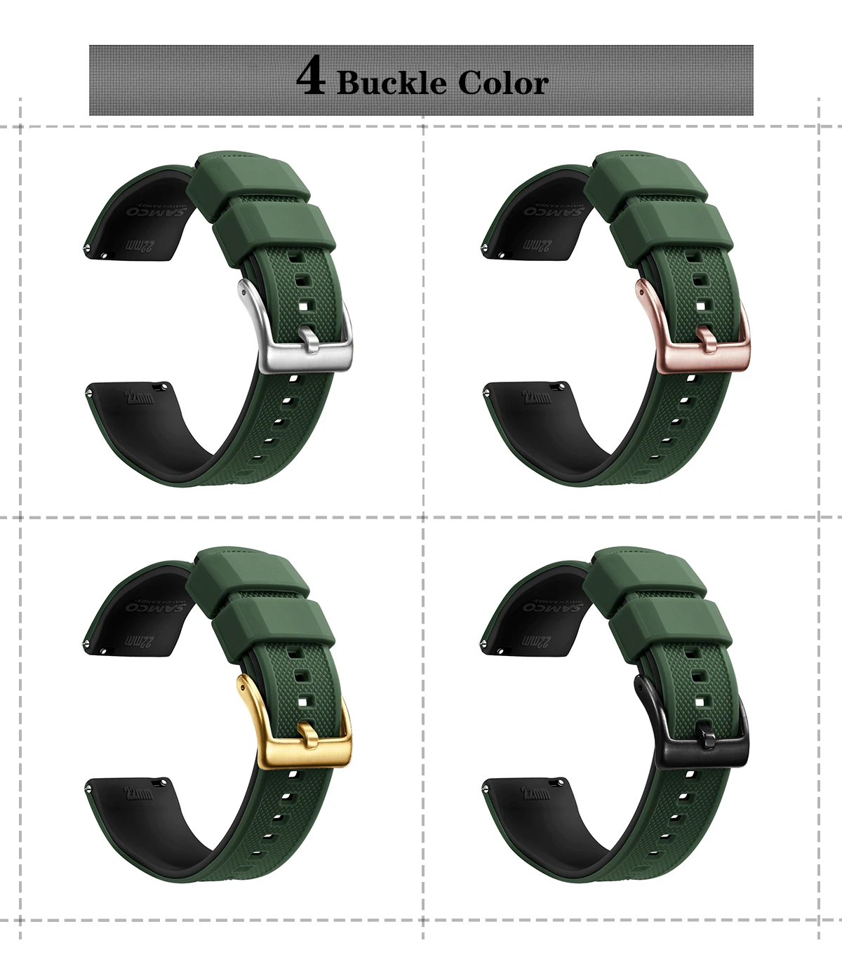 Quick Release Rubber Watch Strap Silicone Watch Band 18mm 20mm 22mm Huawei ,Samsung Galaxy, Garmin, Watch Replacement Watchband