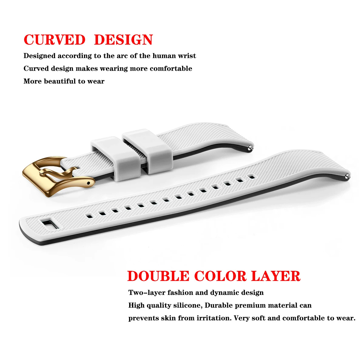 Quick Release Rubber Watch Strap Silicone Watch Band 18mm 20mm 22mm Huawei ,Samsung Galaxy, Garmin, Watch Replacement Watchband