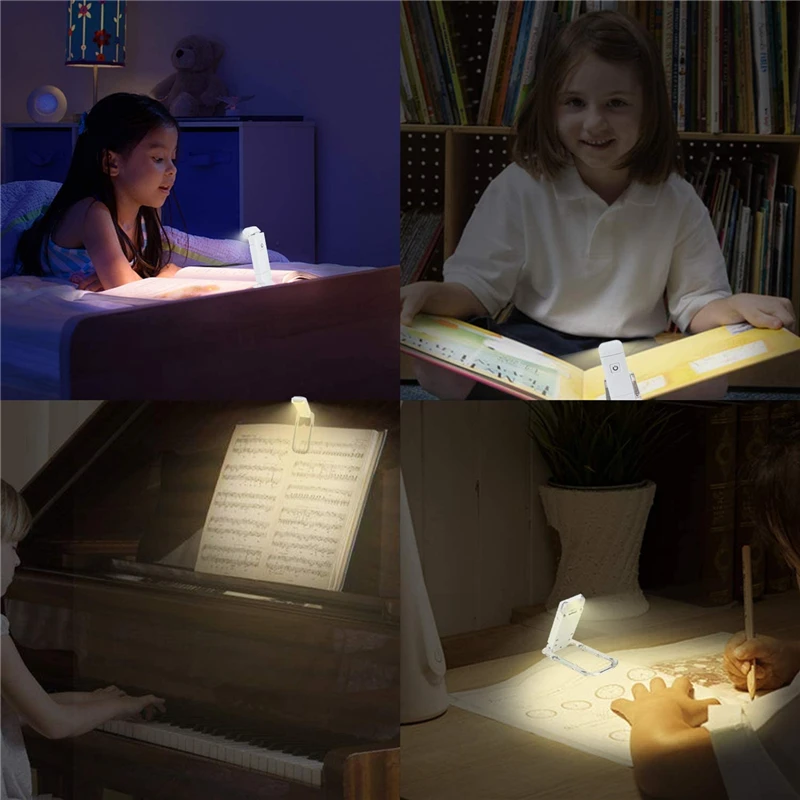 LED USB Rechargeable Book Light Reading Light Eye Protection Night Light Portable Clip Desk Light Bookmark Read Light Night Lamp