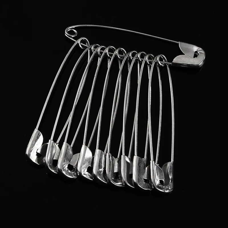 100Pcs Silver Tone Safety Pins Stainless Steel Brooch Jewelry Small Safety Pins Brooch Craft for DIY Sewing Tools Accessories