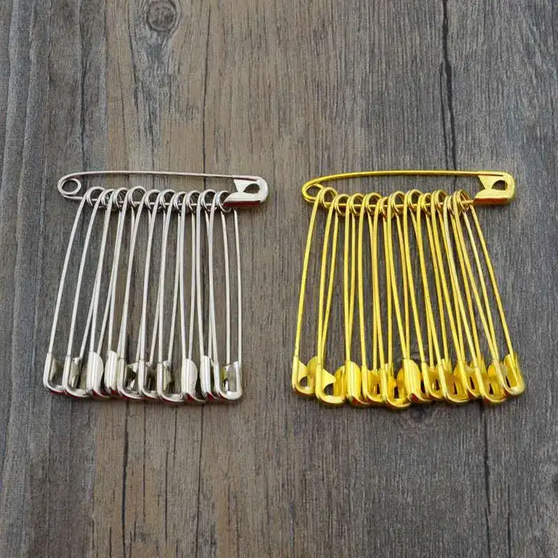 100Pcs Silver Tone Safety Pins Stainless Steel Brooch Jewelry Small Safety Pins Brooch Craft for DIY Sewing Tools Accessories