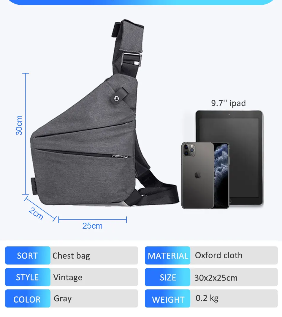 Multifunction Chest Bags Anti Theft Single Crossobdy Bags for Men Waterproof Male Cross Body Messenger Bag Fanny Pack Sac