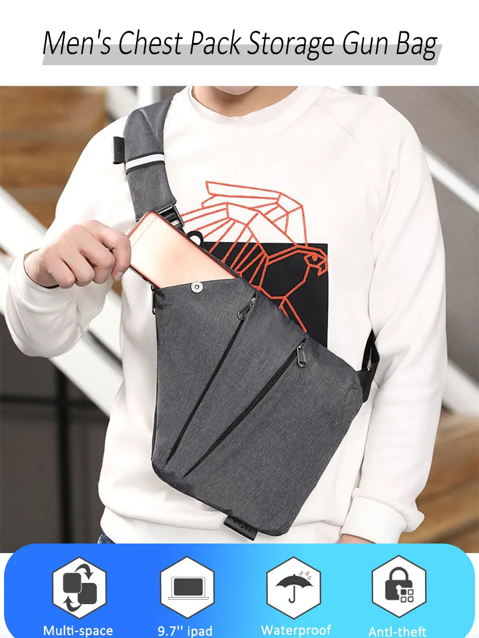 Multifunction Chest Bags Anti Theft Single Crossobdy Bags for Men Waterproof Male Cross Body Messenger Bag Fanny Pack Sac