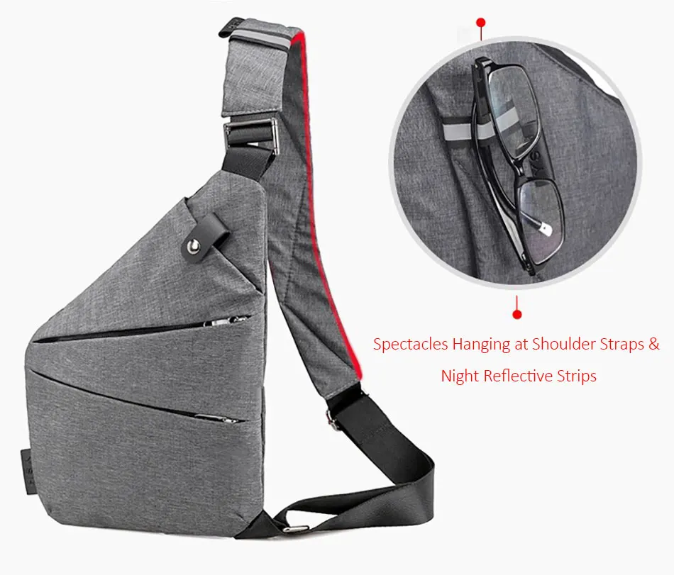 Multifunction Chest Bags Anti Theft Single Crossobdy Bags for Men Waterproof Male Cross Body Messenger Bag Fanny Pack Sac