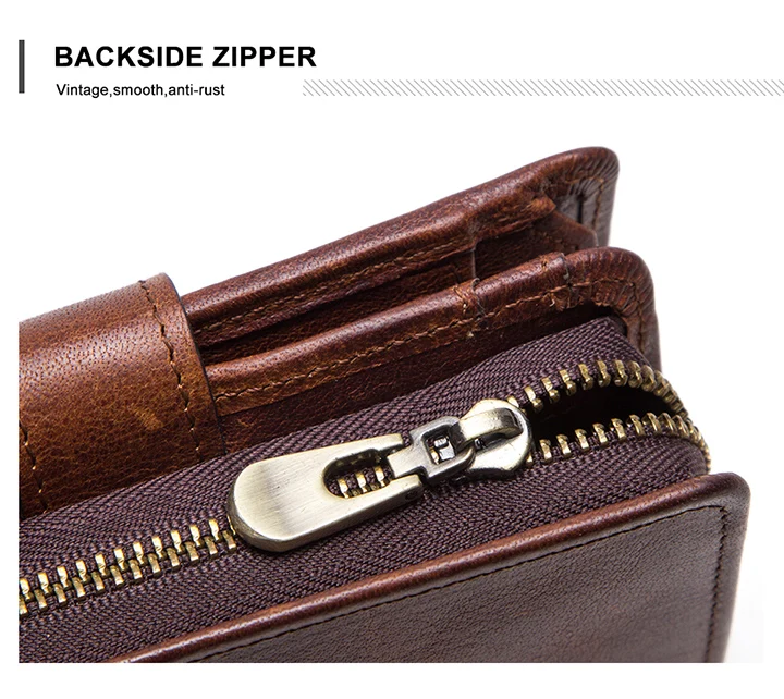 CONTACT'S Genuine Leather Short Wallets for Men RFID Vintage Coin Purse Card Holder Male Money Clip Women‘s Wallet Bag Handbag