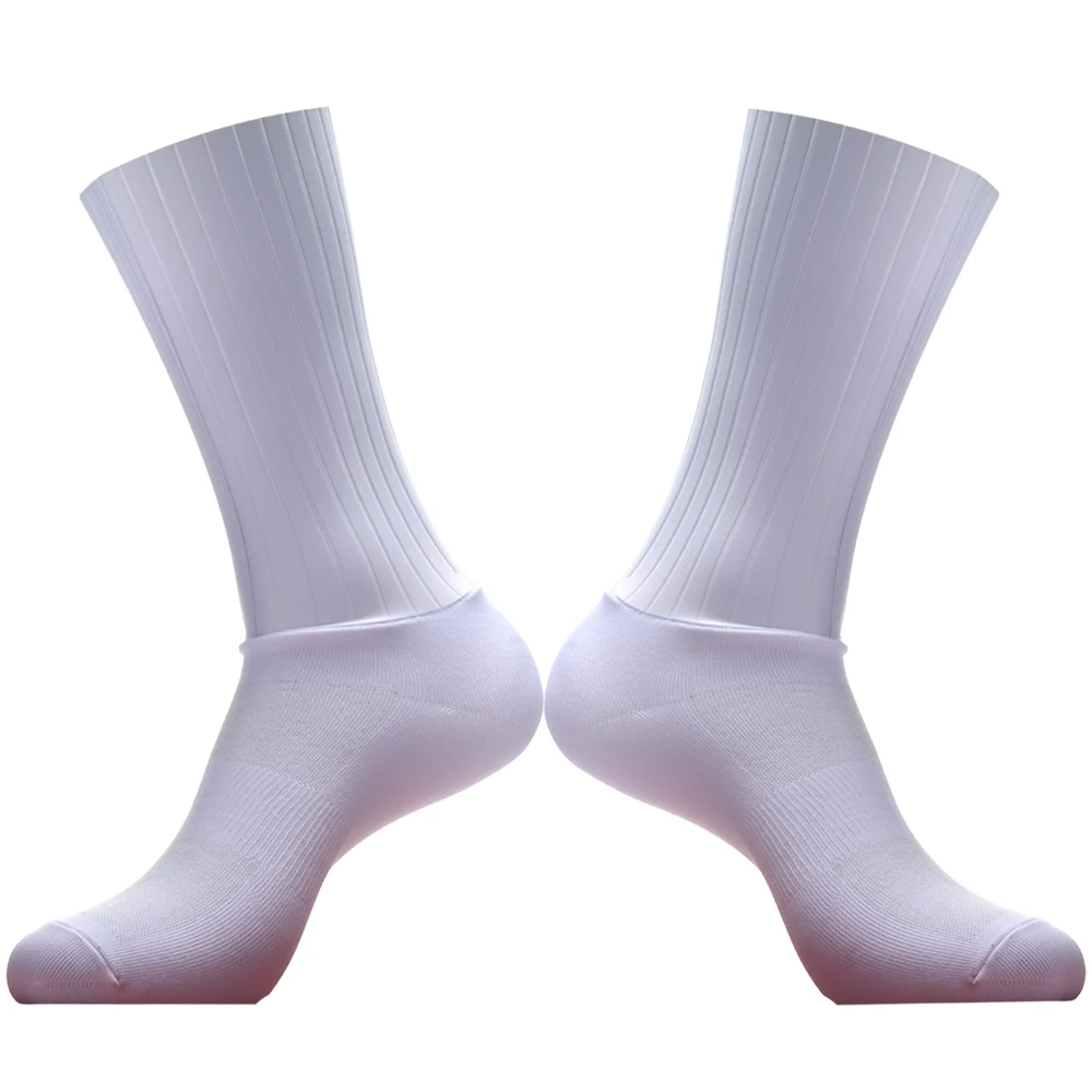 Anti Slip Silicone Summer Aero Socks Whiteline Cycling Socks Men Bicycle Sport Running Bike Socks Calcetines Ciclismo