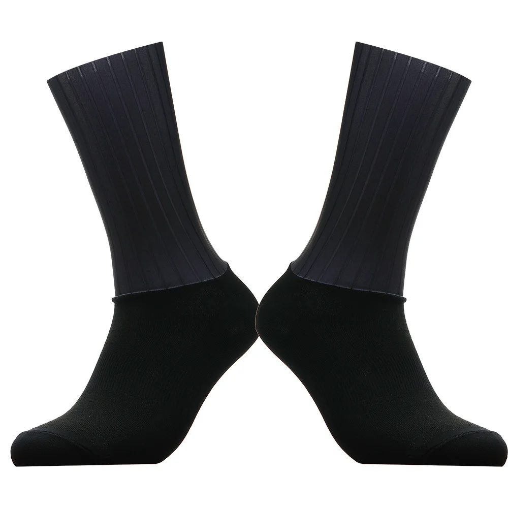 Anti Slip Silicone Summer Aero Socks Whiteline Cycling Socks Men Bicycle Sport Running Bike Socks Calcetines Ciclismo