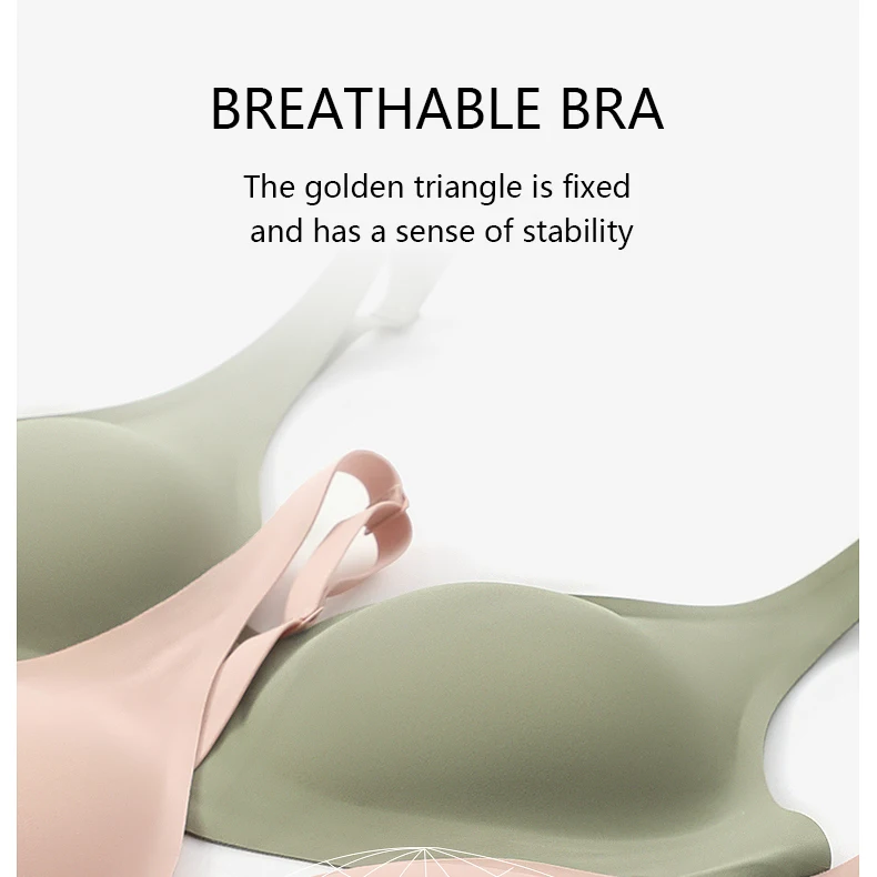 FINETOO Deep V Seamless Bra Women Sexy Hollow Underwear Ladies Comfortable Wireless Brassiere Soft Female 3/4 Cup Bras Lingerie