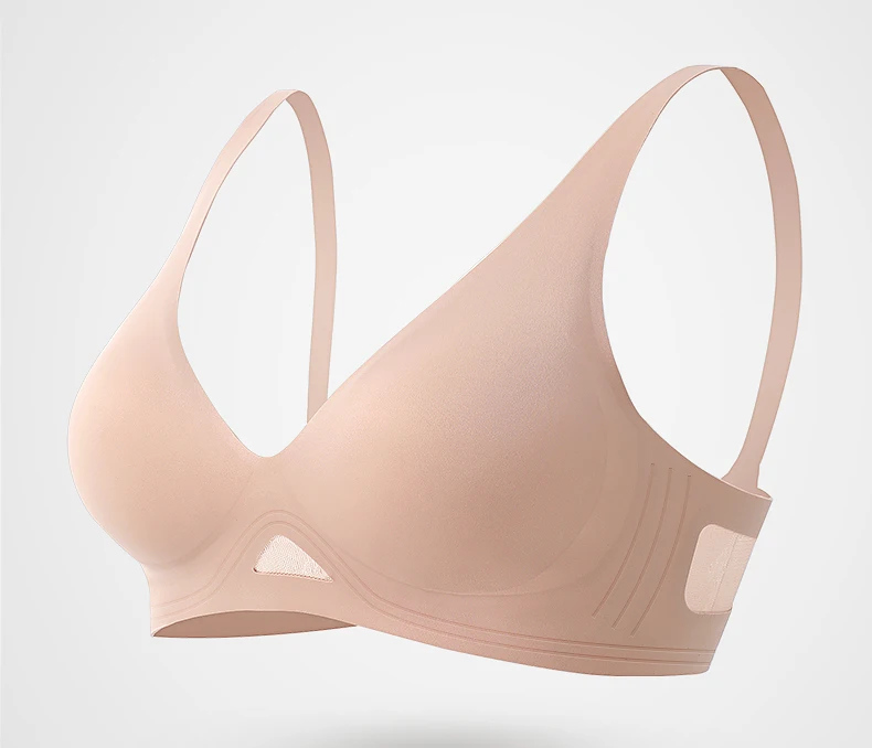 FINETOO Deep V Seamless Bra Women Sexy Hollow Underwear Ladies Comfortable Wireless Brassiere Soft Female 3/4 Cup Bras Lingerie