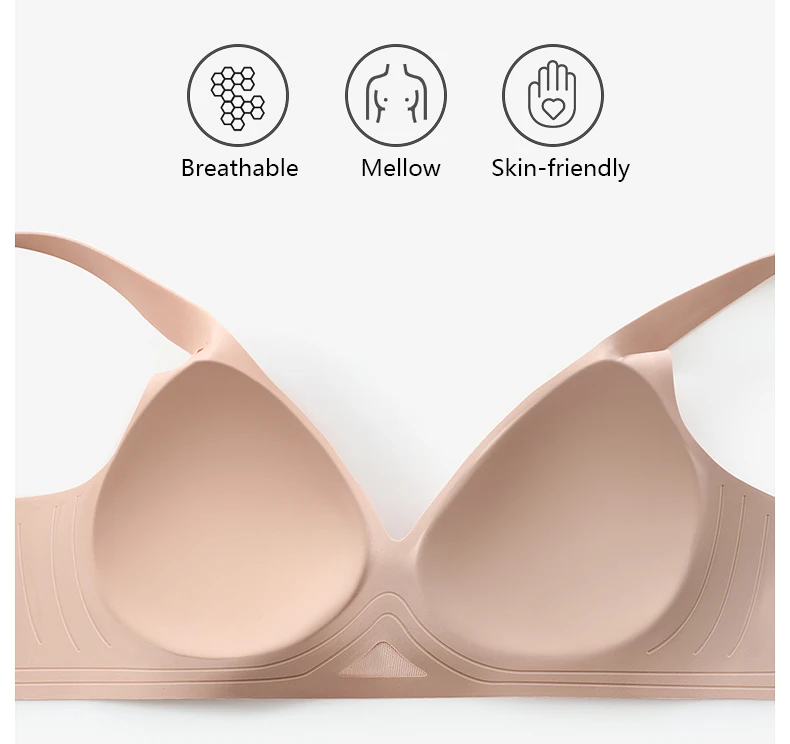 FINETOO Deep V Seamless Bra Women Sexy Hollow Underwear Ladies Comfortable Wireless Brassiere Soft Female 3/4 Cup Bras Lingerie