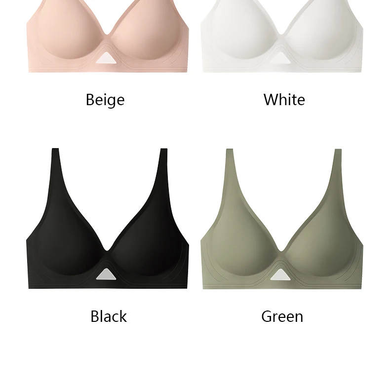 FINETOO Deep V Seamless Bra Women Sexy Hollow Underwear Ladies Comfortable Wireless Brassiere Soft Female 3/4 Cup Bras Lingerie