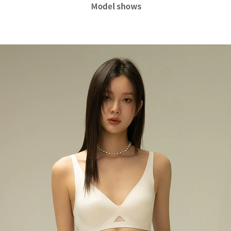 FINETOO Deep V Seamless Bra Women Sexy Hollow Underwear Ladies Comfortable Wireless Brassiere Soft Female 3/4 Cup Bras Lingerie