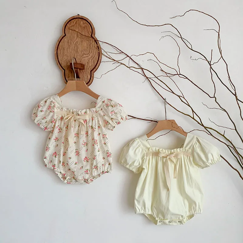 Baby Clothing Summer Newborn Clothing Floral Romper TGie Jumpsuits Short Sleeve Sunsuits 0-2Y Infant Rompers
