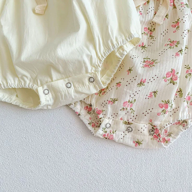 Baby Clothing Summer Newborn Clothing Floral Romper TGie Jumpsuits Short Sleeve Sunsuits 0-2Y Infant Rompers