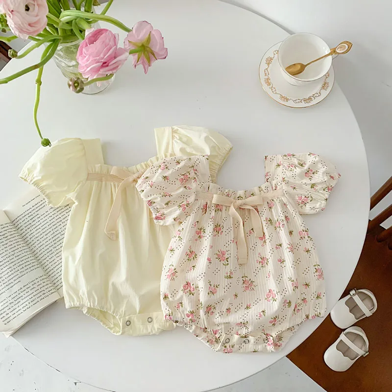 Baby Clothing Summer Newborn Clothing Floral Romper TGie Jumpsuits Short Sleeve Sunsuits 0-2Y Infant Rompers