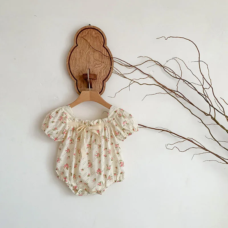 Baby Clothing Summer Newborn Clothing Floral Romper TGie Jumpsuits Short Sleeve Sunsuits 0-2Y Infant Rompers