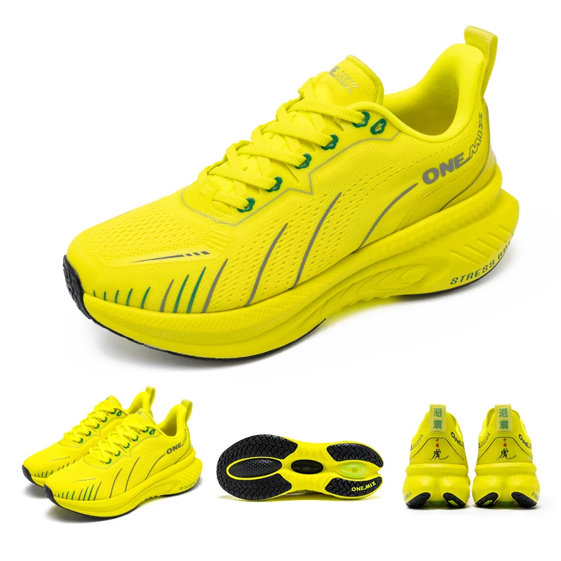 ONEMIX White Road Running Shoes for Men Air Cushion Outdoor Sport Shoes Male Trainers Summer Jogging Shoes Women Footwear