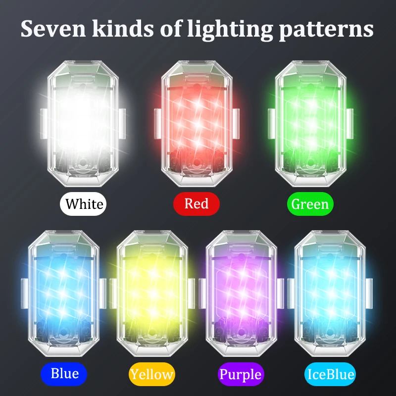 1/2/4pcs Wireless LED Drone Strobe Light for Motorcycle Car Bike Remote Control Anti-collision Warning Light Signal Light