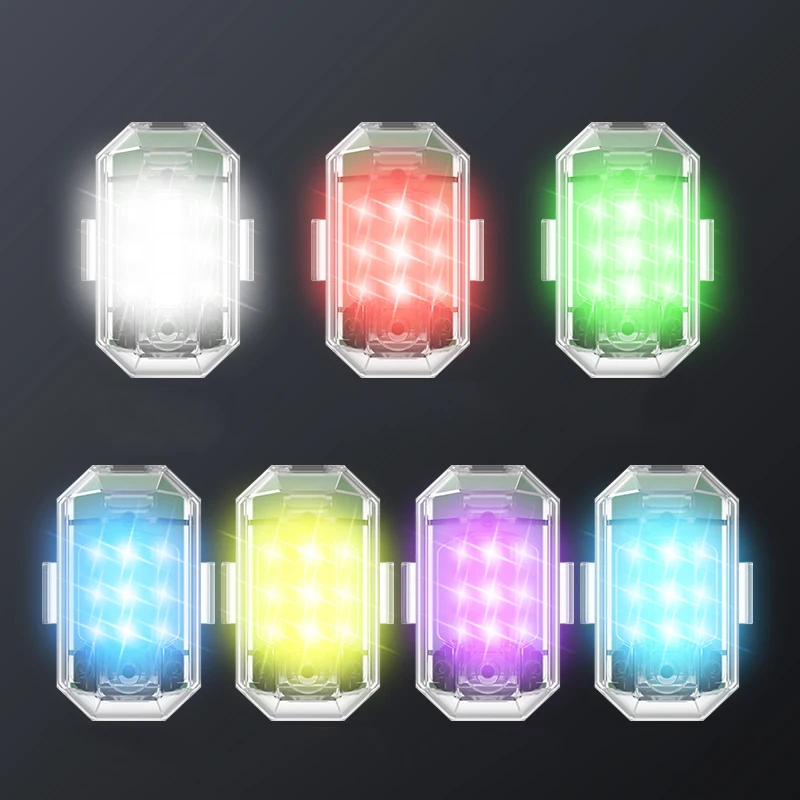 1/2/4pcs Wireless LED Drone Strobe Light for Motorcycle Car Bike Remote Control Anti-collision Warning Light Signal Light