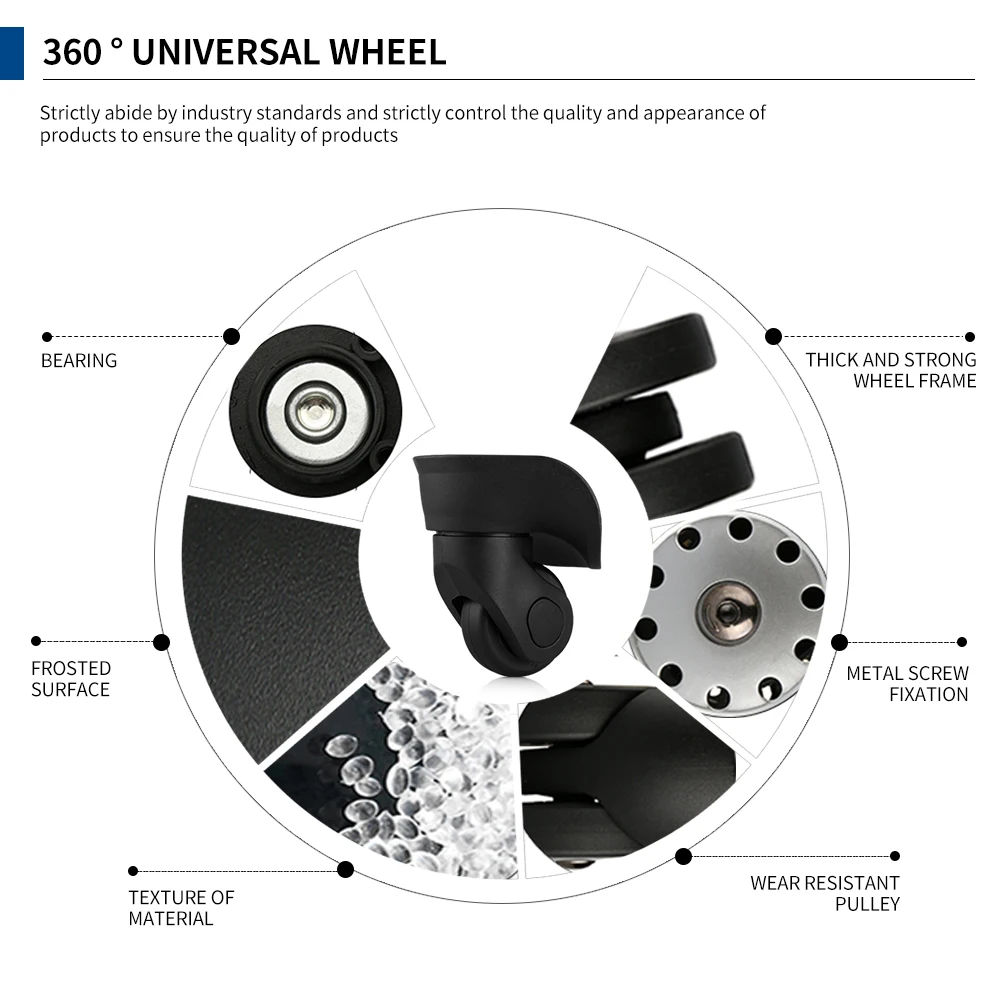 Suitable for Samsonite Luggage Wheel Accessories Trolley Case Suitcase Maintenance Replacement Shock-Absorbing Universal Wheel