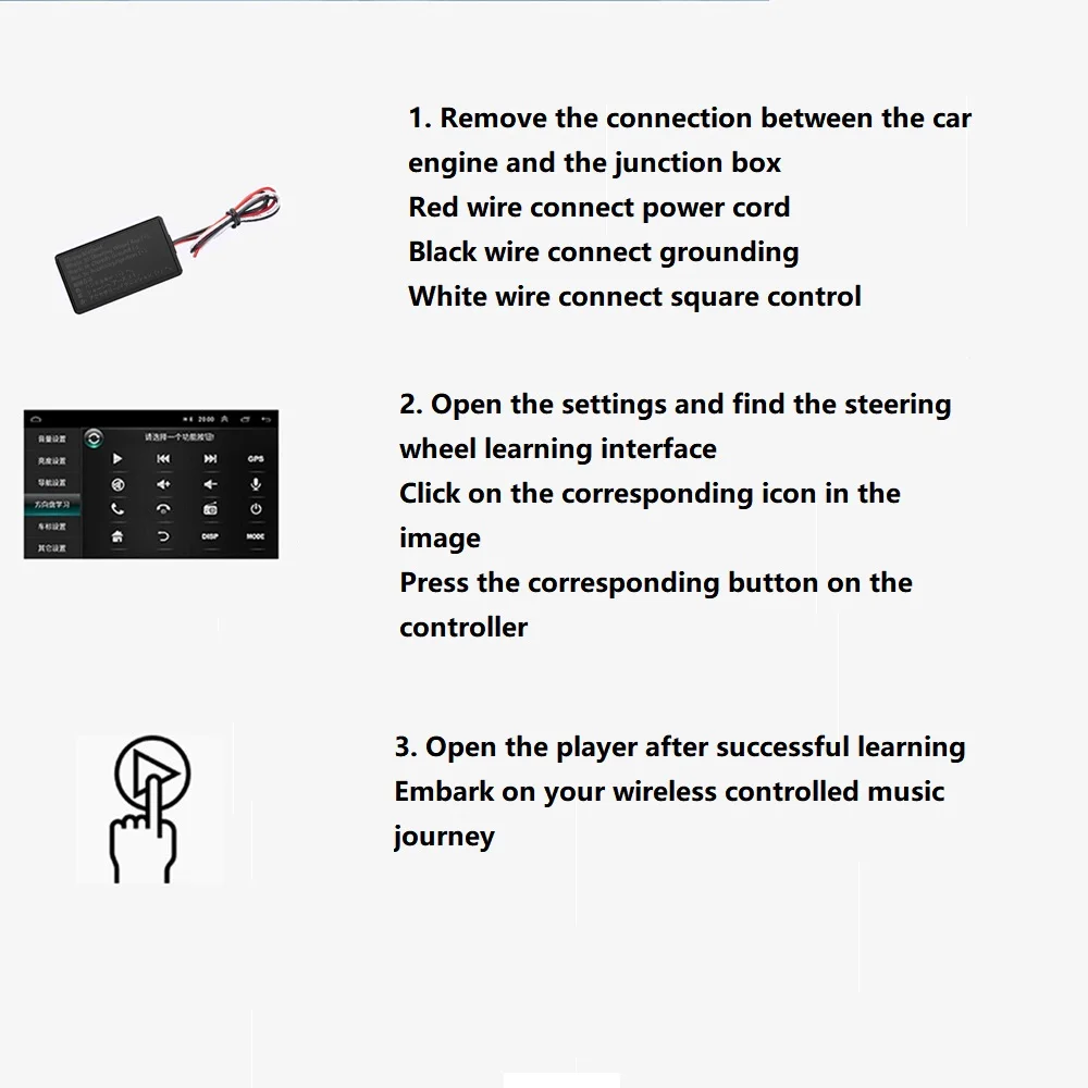 Universal Wireless Bluetooth-compatible Car Steering Wheel Remote Control GPS Smart Button Key Volume Controller Phone Handsfree