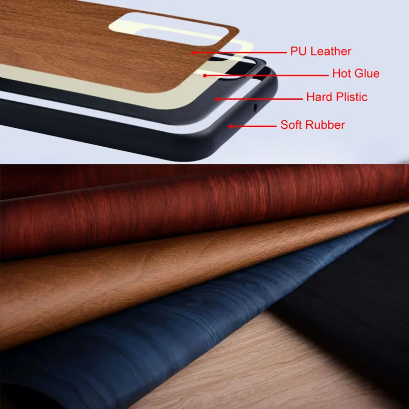 Case for Xiaomi Redmi Note 13 14 Pro Plus 5G funda bamboo wood pattern Leather cover for xiaomi redmi note 13 14 pro plus case