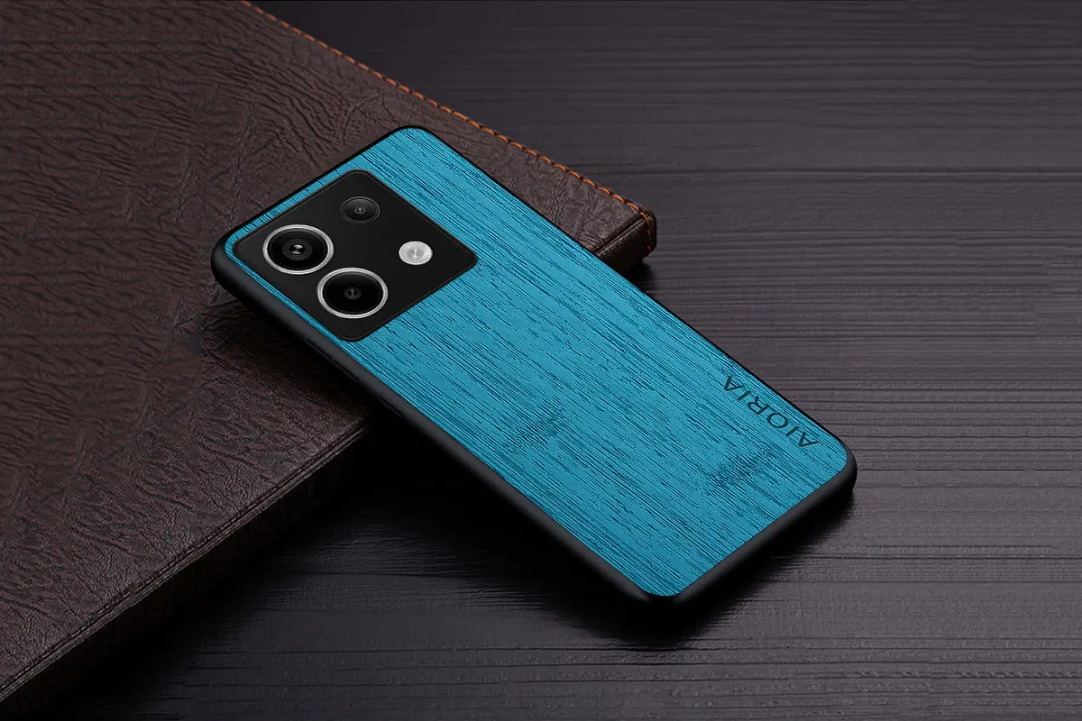 Case for Poco X6 Pro X7 Pro Poco M6 Pro Coque Bamboo Wood Pattern Leather Phone Cover Luxury Funda for Xiaomi Poco X6 Pro Case