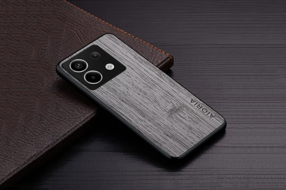 Case for Poco X6 Pro X7 Pro Poco M6 Pro Coque Bamboo Wood Pattern Leather Phone Cover Luxury Funda for Xiaomi Poco X6 Pro Case