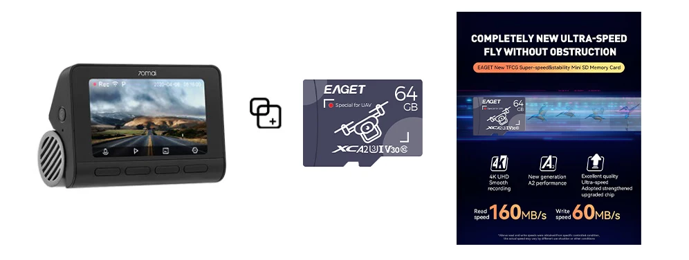 HIGH-ENDURANCE Micro SD 32GB 64GB 128GB TF Card USH-3 for 70mai 4K Dash Cam A810 A800SE A800S A510 A500S M310 S500 EAGET Card