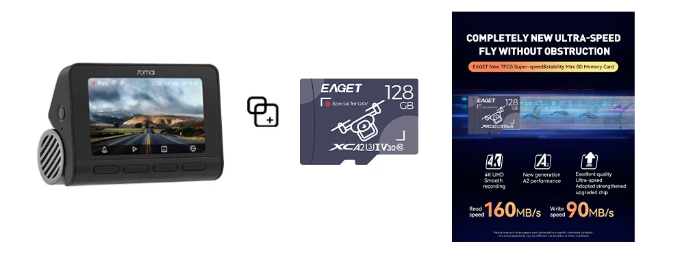 HIGH-ENDURANCE Micro SD 32GB 64GB 128GB TF Card USH-3 for 70mai 4K Dash Cam A810 A800SE A800S A510 A500S M310 S500 EAGET Card