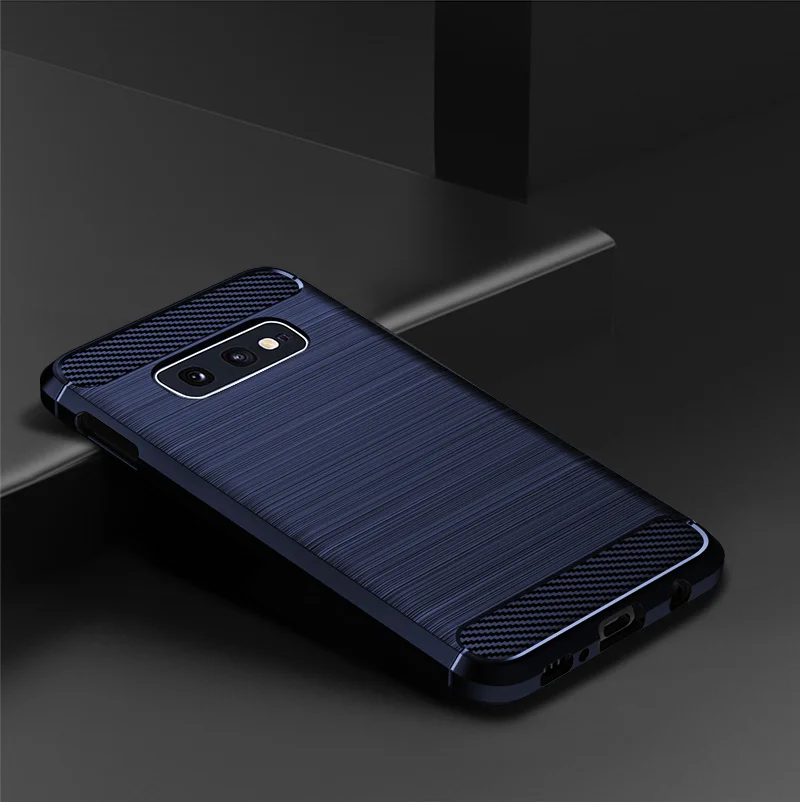 For Case Samsung Galaxy S10E Cover For Samsung S10E Coque Carbon Fibre Shockproof Bumper Soft TPU Case For Samsung S10E Fundas