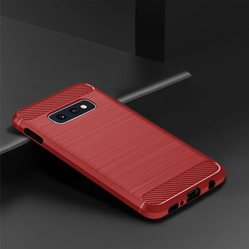 For Case Samsung Galaxy S10E Cover For Samsung S10E Coque Carbon Fibre Shockproof Bumper Soft TPU Case For Samsung S10E Fundas