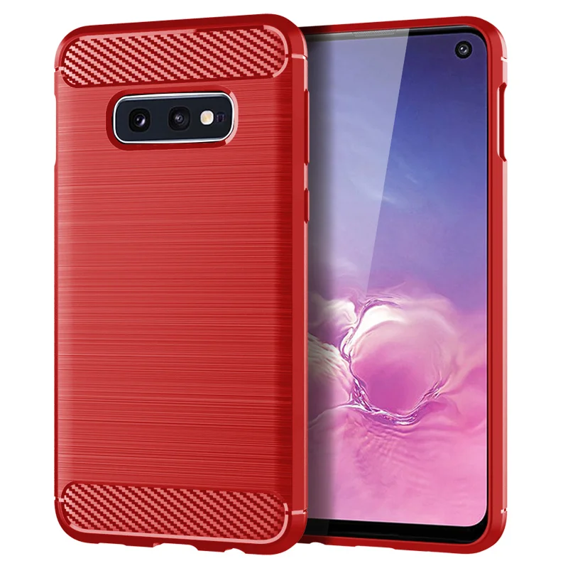 For Case Samsung Galaxy S10E Cover For Samsung S10E Coque Carbon Fibre Shockproof Bumper Soft TPU Case For Samsung S10E Fundas