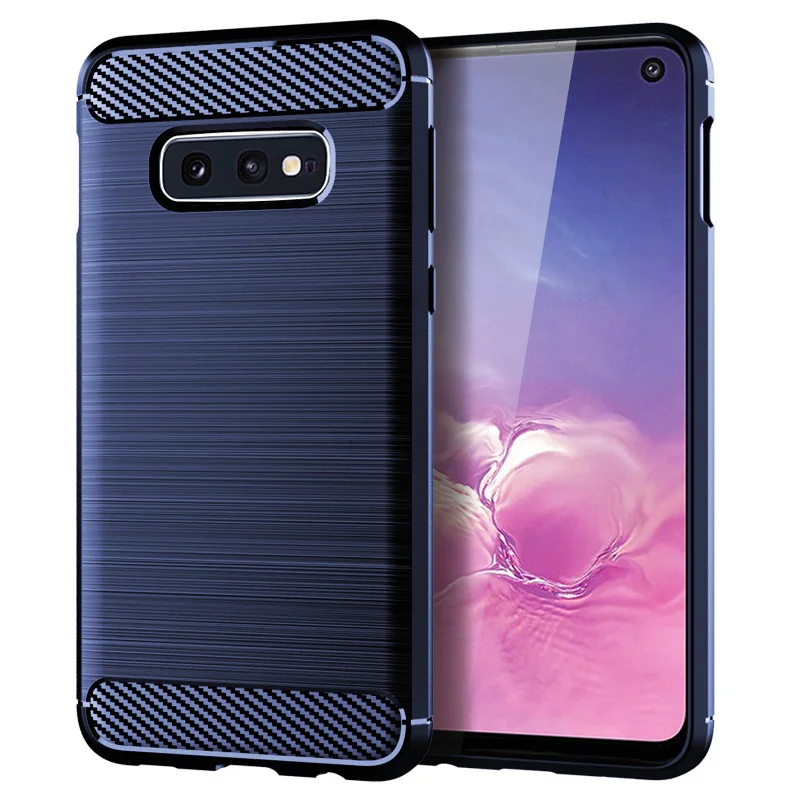 For Case Samsung Galaxy S10E Cover For Samsung S10E Coque Carbon Fibre Shockproof Bumper Soft TPU Case For Samsung S10E Fundas