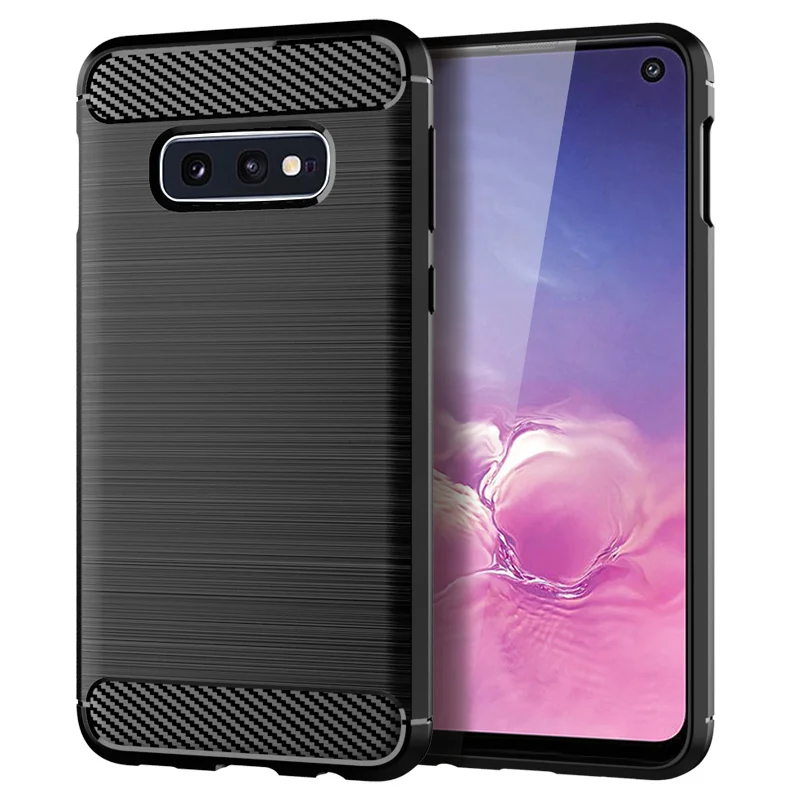 For Case Samsung Galaxy S10E Cover For Samsung S10E Coque Carbon Fibre Shockproof Bumper Soft TPU Case For Samsung S10E Fundas