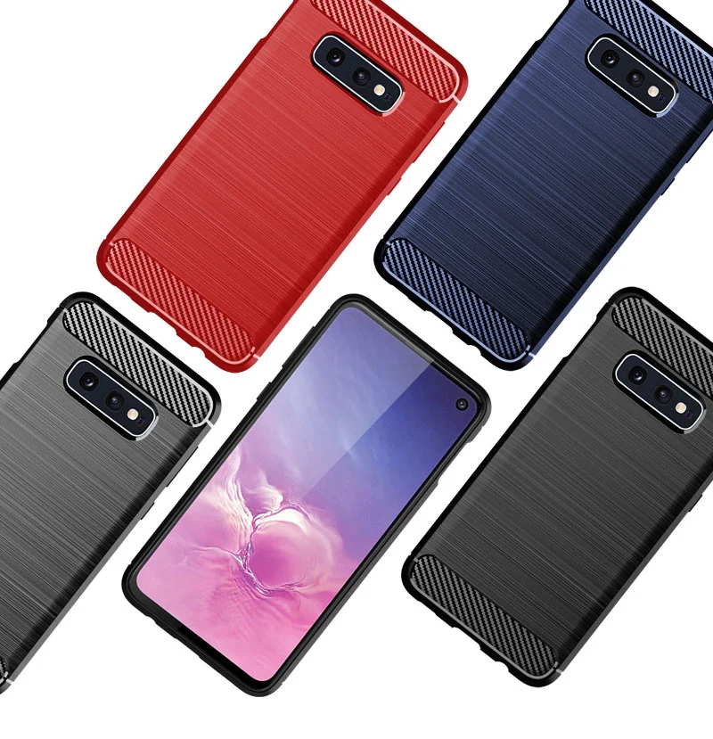 For Case Samsung Galaxy S10E Cover For Samsung S10E Coque Carbon Fibre Shockproof Bumper Soft TPU Case For Samsung S10E Fundas