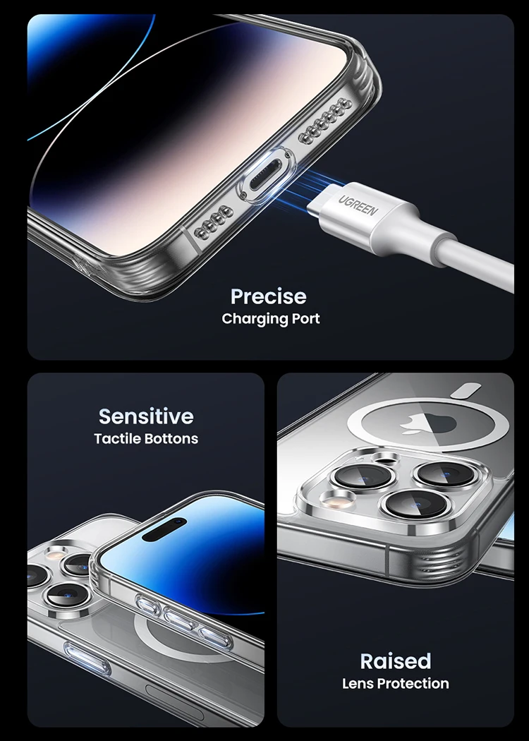 UGREEN Magnetic Case for iPhone 18 17 16 15 14 13 Pro Max Case Shockproof Cover for iPhone 16 Pro Max 18 pro Macsafe TPU Cases