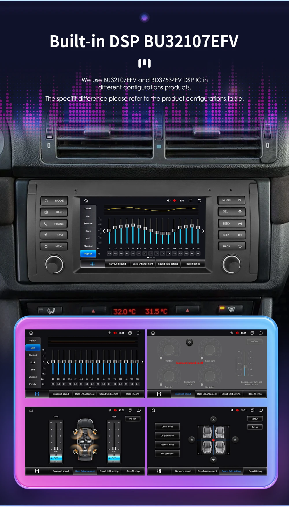 Hizpo 7" Android 13 Car Radio for BMW 5 Series E39 X5 E53 M5 Multimedia Android Auto Wireless Carplay 2din Autoradio 8Core 7862
