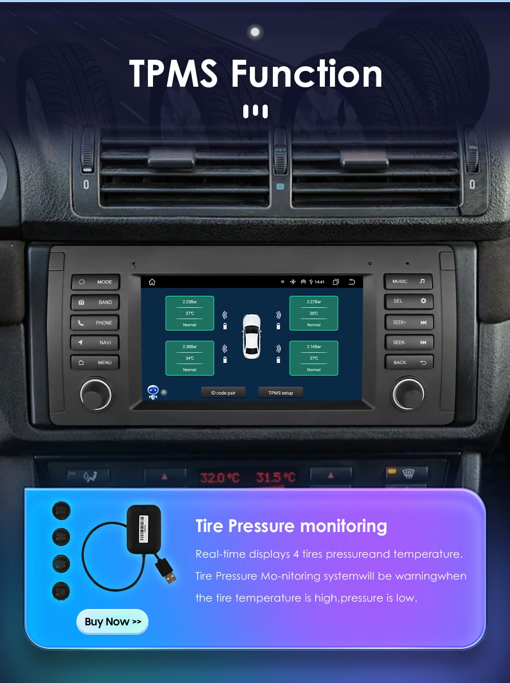 Hizpo 7" Android 13 Car Radio for BMW 5 Series E39 X5 E53 M5 Multimedia Android Auto Wireless Carplay 2din Autoradio 8Core 7862
