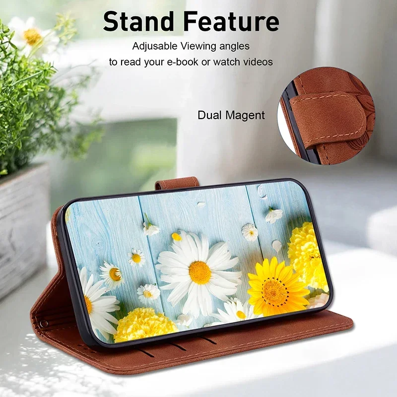 Stand Flip Wallet Case for OPPO Reno 6 5 4 Pro Plus Reno4 Lite 5K 4 Z 5z 5G 4G Leather Protect Cover