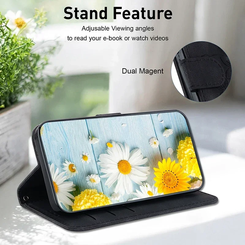 Stand Flip Wallet Case for OPPO Reno 6 5 4 Pro Plus Reno4 Lite 5K 4 Z 5z 5G 4G Leather Protect Cover