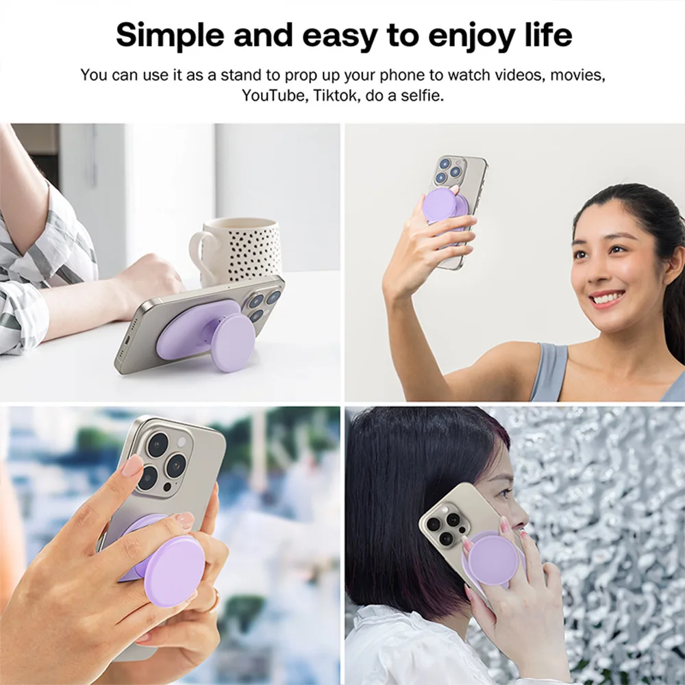 Popping NEW Magnetic Silicone Phone Grip Holder Socket More Comfortably Finger Stand for iPhone 15 14 Magnetic Holder Grip Tok