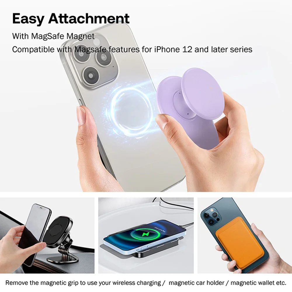 Popping NEW Magnetic Silicone Phone Grip Holder Socket More Comfortably Finger Stand for iPhone 15 14 Magnetic Holder Grip Tok