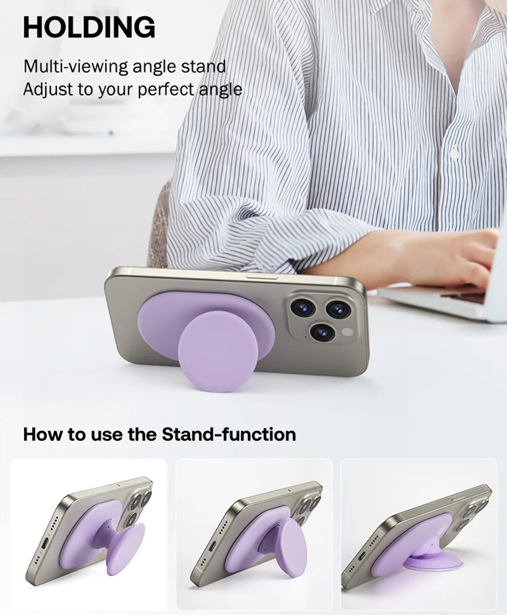 Popping NEW Magnetic Silicone Phone Grip Holder Socket More Comfortably Finger Stand for iPhone 15 14 Magnetic Holder Grip Tok