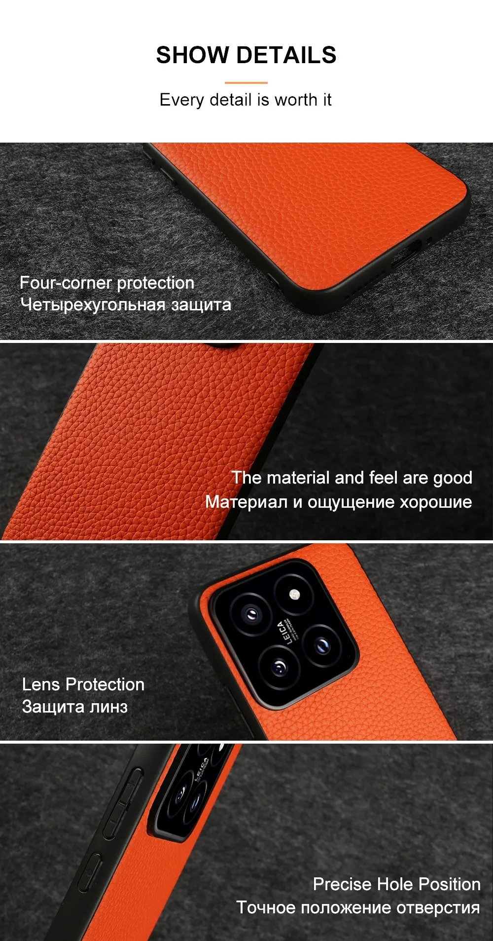 NZN Durable Genuine Leather Case for Xiaomi 14 Cover Full Wrapped Litchi Mi 14TPro 12Pro 12X 12TPro 15Ultra 11Ultra Phone Cases