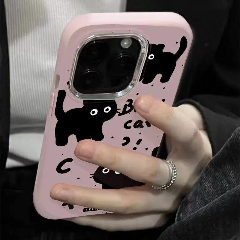 Cute Black Cat Soft Case For Samsung S25 S24 S23 S22 Plus Ultra S23 S24 S20 S21FE A16 A53 A32 A51 A71 A31 A24 Note 20Ultra Cover