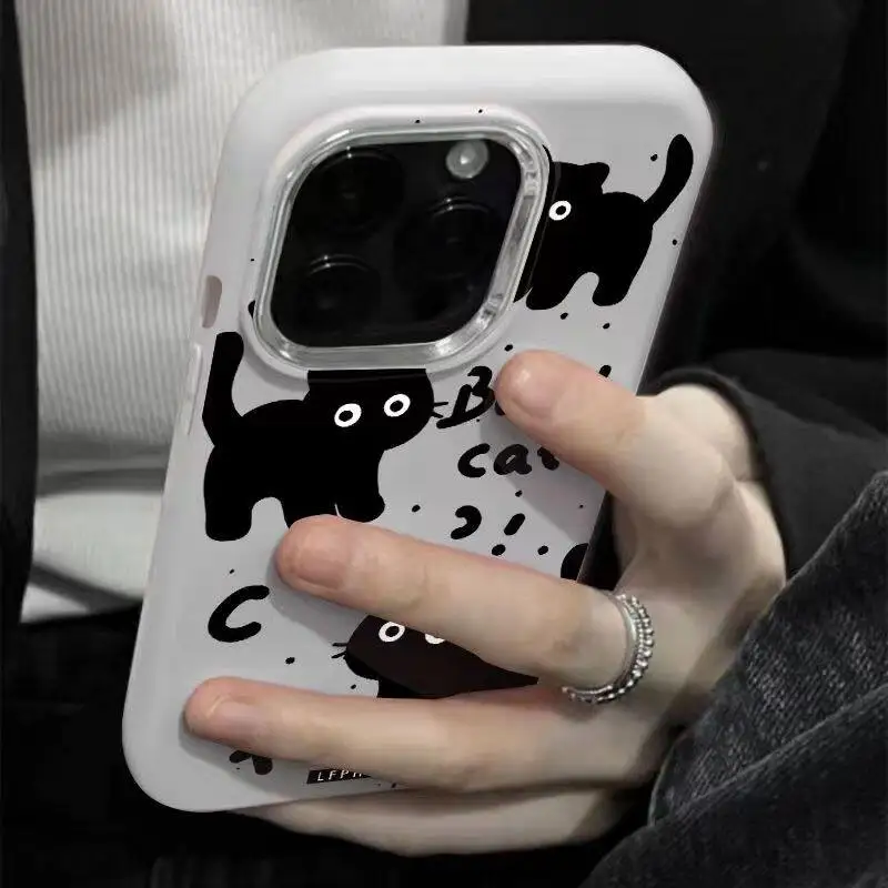 Cute Black Cat Soft Case For Samsung S25 S24 S23 S22 Plus Ultra S23 S24 S20 S21FE A16 A53 A32 A51 A71 A31 A24 Note 20Ultra Cover